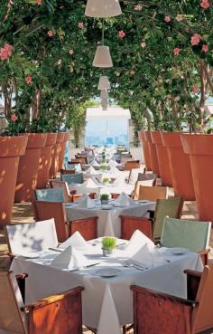 Open-air rooftop seating at the Mondrian #LA