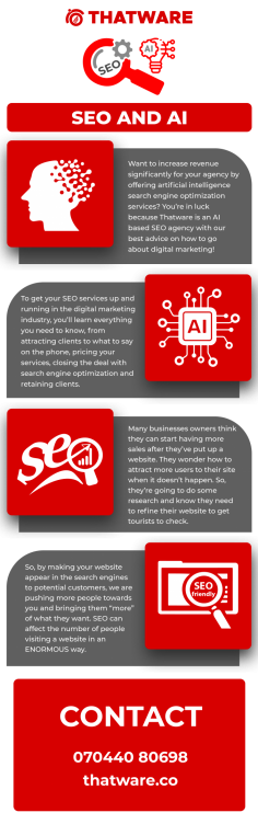 SEO and AI are both complex fields that are utilized together to improve the ranks of your website. The prime factor to remember about search engines is that they always prioritize the user. They strive to provide content that is as current as possible. The digital marketing team in Thatware follows the rules to manage the principles and strategies of SEO.
Google and other search engines utilize artificial intelligence to inform their results pages (SERPs). Search engine algorithms use AI to improve SERP results, and SEOs employ AI to better align with these algorithms. If you choose a professional team, then it may help you deal with rank improvement. Contact our team if you need service.    
For more info : https://thatware.co/
