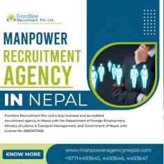 Experience seamless staffing solutions that elevate your business. Our Nepal recruitment services offer a diverse pool of skilled professionals, ensuring you have the right team for success. Trust us for unmatched expertise in strategic manpower recruitment. 
For more info visit here: https://www.manpoweragencynepal.com/