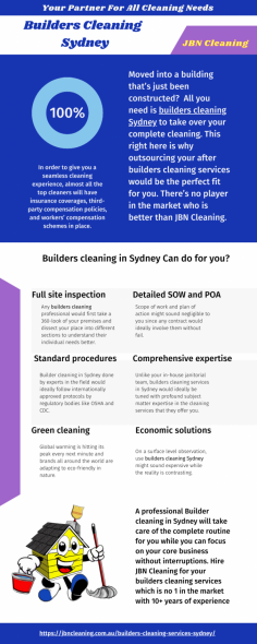 Builders Cleaning Sydney

Have you just redecorated your space? Moved into a building that has been just been renovat-ed? Are you a building site owner who needs an outcome cleaning after you’re just renovat-ed your place? All you need is builders cleaning to take over your complete cleaning. It can get too involved if you try to do it all by yourself. JBN Cleaning is right on top of the bale when comes to builders cleaning. This right here is why outsourcing your after builders cleaning would be an excellent fit for you. Professional builders cleaning in Sydney will take charge of the entire for you while you can focus on your core trade without delays. Hire our experts today and get relaxed.

https://jbncleaning.com.au/builders-cleaning-services-sydney/