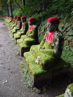 Jizo protector statues, Kanmangafuchi Abyss, Tochigi Prefecture / Nikko-shi, Japan  by caenwyn on flickr