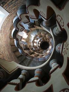 Spiral staircase at Bory Castle in Szekesfehervar, Hungary (by arjuna_zbycho).