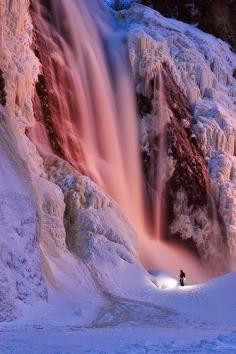 Frozen Montmorency Falls, Quebec, Canada