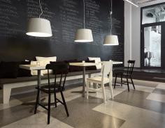 Altro Quartz Tile lends itself to this simplistic cafe interior.