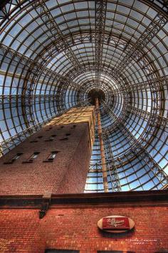 Melbourne Central - Inside the glass dome with the Historic Shot Tower inside. Victoria  #Australia