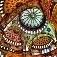 The roof of the Blue Mosque in Istanbul, Turkey