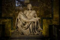 Michelangelo’s Pieta is one of the art treasures in St. Peter’s Basilica