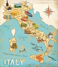 I have seen my illustrated map of Italy several times on Pinterest so I thought I