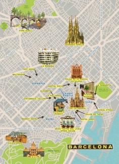 Very helpful map of Barcelona with some things to do...definitely want to spend a couple days here :)