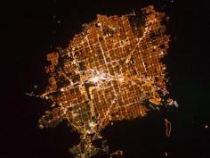 Las Vegas at night - photographed by astronauts on the International Space Station (Photo by NASA)