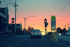 Sunset in Victoria St.  Abbotsford, Melbourne Australia May, 2014