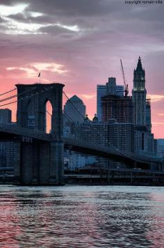 brooklyn bridge sunset