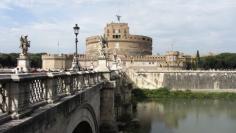 Castel Sant’Angelo sits proudly at the Vatican City end of the Sant’Angelo bridge