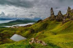 The Old Man of Storr in the Isle of Skye. Located north of Portree, the finger like towers of basalt rock can be seen from miles away. Taken during a three day road trip in June 2014. For more information go to jimmyeatsworld.co... Discovered by Jimmy Dau at Old Man of Storr, Highland, Scotland
