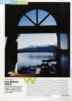 25 Years of "Room with a View" Photos : Condé Nast Traveler::  SUITE EL MUELLE  VILLA LA ANGOSTURA, ARGENTINA  December 2007