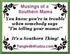 It's a Southern Thing! Four words, a whole lot of fear  Musings of a Southern Mama www.tangledinkudz...
