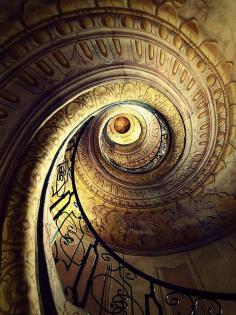 The amazing spiral staircase of Melk Abbey, Austria (by red R).