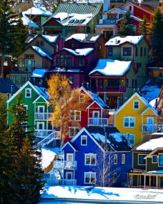 The colorful houses of Park City Utah