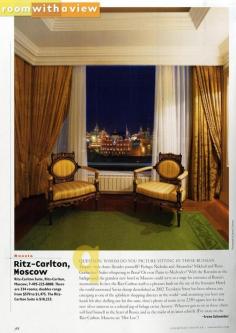 25 Years of "Room with a View" Photos : Condé Nast Traveler::  RITZ-CARLTON SUITE  MOSCOW, RUSSIA  May 2008