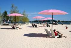 Sugar Beach, Toronto - a sandy beach on the water in the heart of the city, a great getaway!
