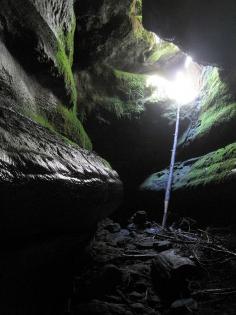 Ape cave is a lava tube that is the longest lava tube in the conterminous United States and one of the longest in the world. 12,812 feet. Located near Mt. St. Helens.