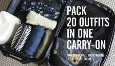 Packing Lists: 8 Tips to Pack 20 Outfits in One Carry-on.  Perfect for saving space and looking cute while on the Road!