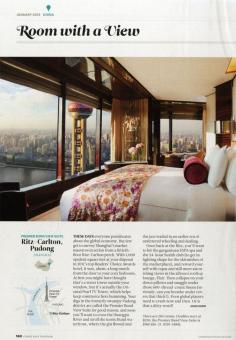 25 Years of "Room with a View" Photos : Condé Nast Traveler::  PREMIER BUND VIEW SUITE  SHANGHAI, CHINA  January 2012