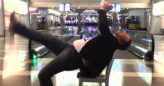 One Man's Night 'All By Himself' at the Airport Becomes Hilarious Music Video