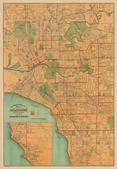 Old map of Melbourne