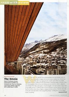 25 Years of "Room with a View" Photos : Condé Nast Traveler::  ROOM P  ZERMATT, SWITZERLAND  January 2008