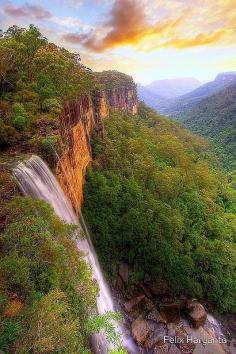 ✯ Fitzroy Falls, N.S.W. Australia. With its rainforest gullies, wildflowers, colourful parrots and rosellas, and many other native animals, Morton National Park is the main attraction at Fitzroy Falls. The boardwalk along the creek, through restored native bushland, takes you to a lookout at the top of the Falls (about 100 m).
