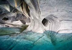 In the Marble Caverns of Lago Carrera, XI Region, Chilean Patagonia