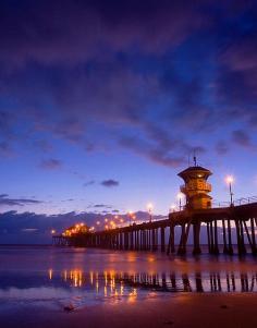 Twilight at Huntington Beach