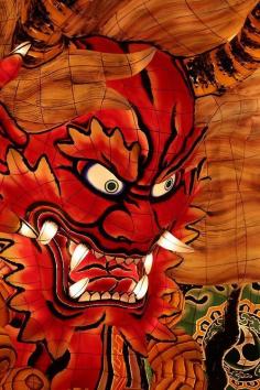 Close-up of a big inner-lit float of Nebuta Festival, Japan