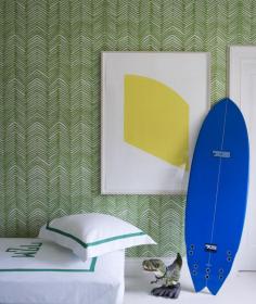 That surfboard is a work of art on its own. Photo Credit: Simon Upton. "Beauty At Home" Random House.