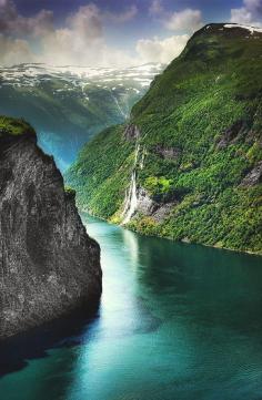 The Seven Sisters Waterfall ~ Geiranger Norway ~~Ok, this in a nutshell is why I so badly want to go to Norway. The beauty is UNREAL. #PinUpLive