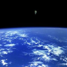 Bruce McCandless on the first ever untethered spacewalk February - Photorator