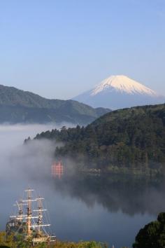 Mt. Fuji. Ashinoko lake, Hakone, Japan