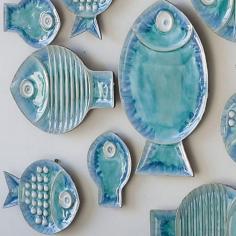 These Ceramic Fish Plates look just as nice on the wall as they do on the table!