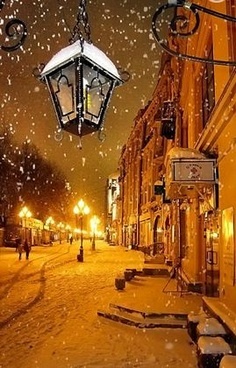Winter night in Moscow Russia