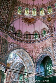 interior of Sultanahmet Mosque - built 1609-1616 in Istanbul, Turkey