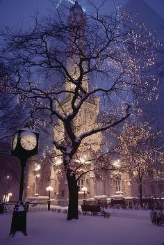Snowy Night, Watertower Place, Chicago, Illinois photo via bfornow