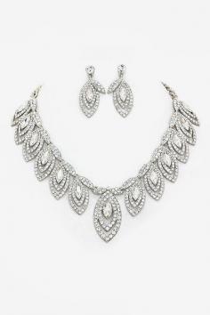 Crystal Marquise Di Necklace