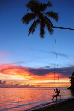 Sunset Swing in Viti Levu, Fiji