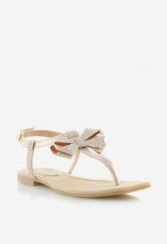 Head Over Heels Jillions lurex bow sandals, Gold