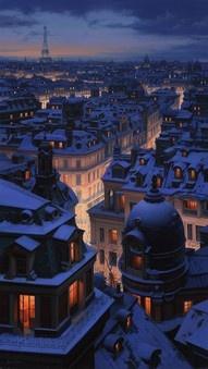 Paris at night...in the snow