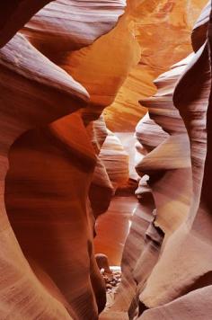 Lower Antelope Canyon. Page, Arizona. The most visited and photographed slot canyon in the American Southwest, the Antelope Canyon is located on Navajo land near Page, Arizona. It includes two separate, photogenic slot canyon sections, referred to individually as Upper Antelope Canyon --or “The Crack”-- and Lower Antelope Canyon --or “The Corkscrew.”