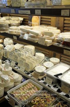 French cheeses at a Paris market.