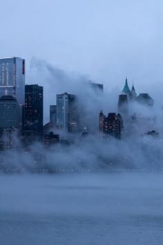 Fog in NYC, United States. ~ By Ludovic Bertron