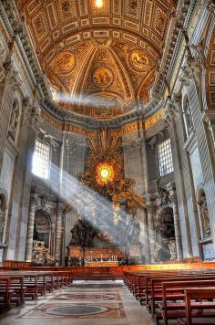 God's beam of light in St. Peter's Basilica - Rome, Italy (HDR) by farbspiel, via Flickr